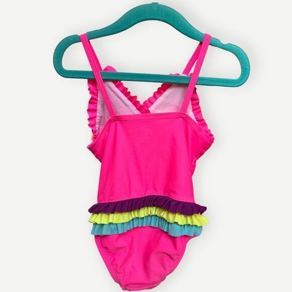 Children’s Place Girls Kids One Piece Pink Ruffle Bathing Suit Swimsuit. 3. 3T. - Picture 2 of 4
